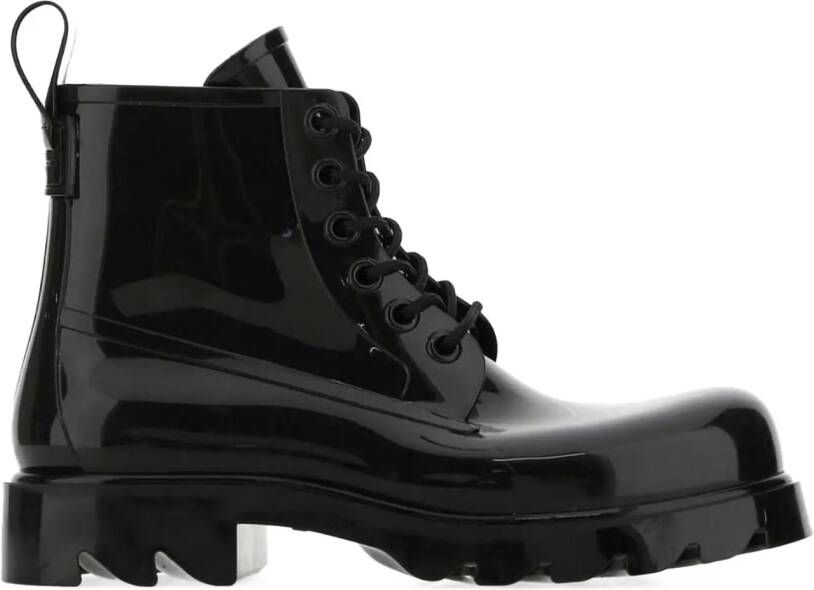 Bottega Veneta Sneakers Round Toe Lace-up Combat Boots in zwart