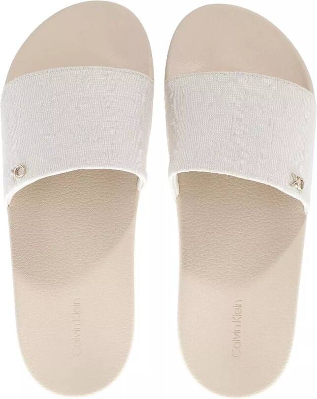 Calvin Klein Slippers & Mules Pool Slide Jacquard in beige - Foto 2