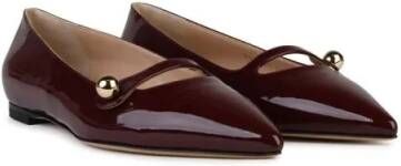 Casadei Loafers Cleo' Burgundy Shiny Leather Ballet Flats in rood