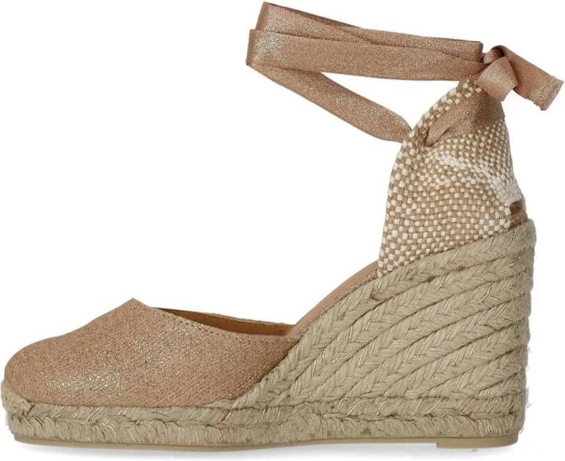 Castaner Sandalen CASTAÑER CARINA ROSEGOLD ESPADRILLE MIT KEIL in poeder roze