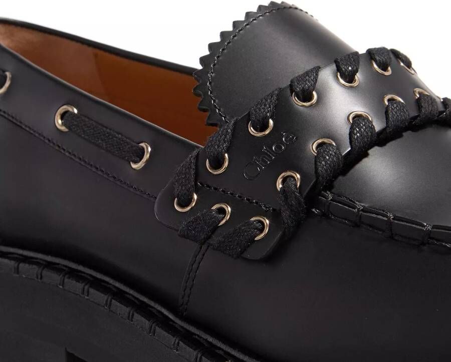 Chloé Loafers & ballerina schoenen Noua Loafer Leather in zwart