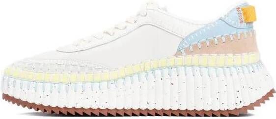 Chloé Low-Top Sneakers Cloudy Sky Calf Leather Nama Sneakers in meerkleurig