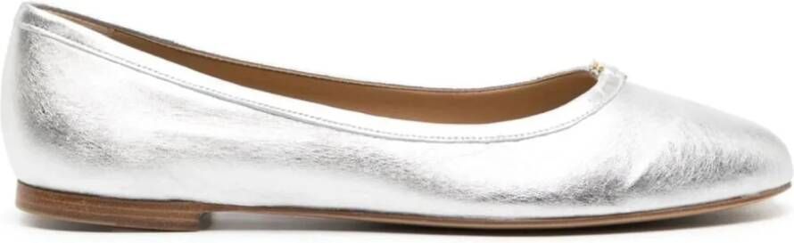 Chloé Low-Top Sneakers Marcie Metallic Leather Ballerina Flats in zilver