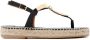 Chloé Sandalen Black And Gold Pema Flat Sandals in geel goud - Thumbnail 2