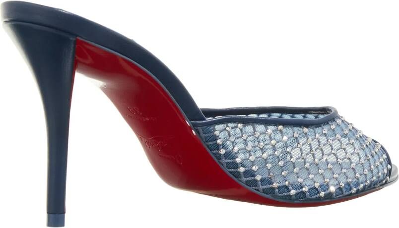 Christian Louboutin Slippers & Mules Apostropha Mule Mesh Strass in blauw