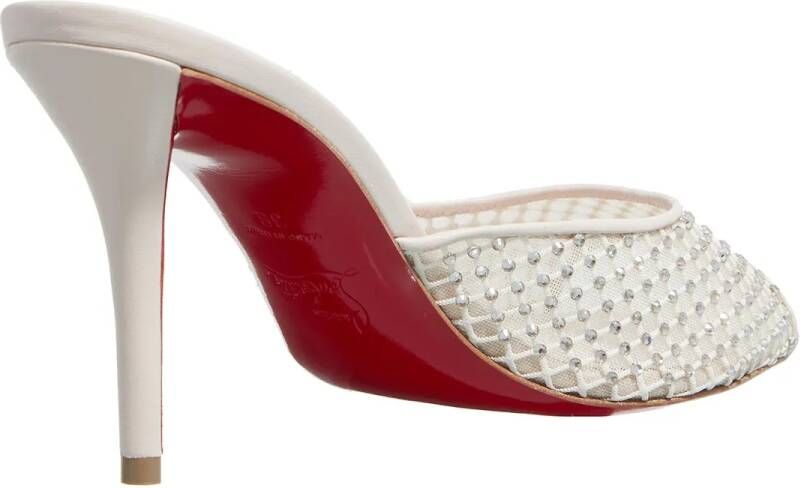 Christian Louboutin Slippers & Mules Apostropha Mule Mesh Strass in poeder roze