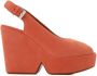 Clergerie Sandalen Dylan9 Sandals Orange Leather in oranje - Thumbnail 1