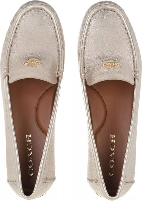 Coach Loafers & ballerina schoenen Marley Metallic Leather Driver in goud