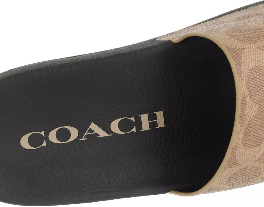 Coach Loafers & ballerina schoenen Udele Coated Canvas Slide in bruin