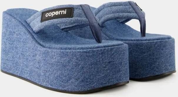 Coperni Sandalen Wedge Sandals Canvas Washed Blue in blauw