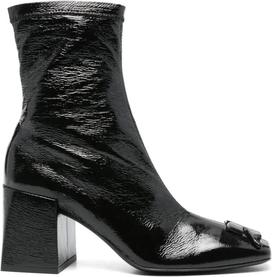 Courrèges Boots & laarzen Courreges Black fabric ankle boots in zwart