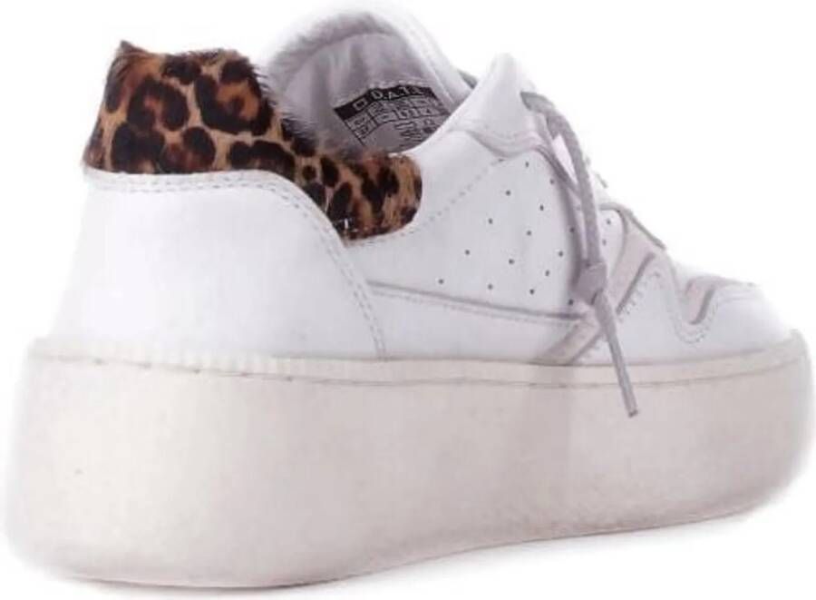 D.A.T.E Low-Top Sneakers White Leopard in wit