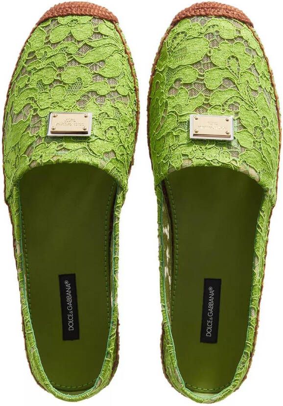 Dolce&Gabbana Espadrilles Taormina Lace Espadrilles in groen