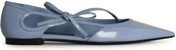 Dolce&Gabbana Loafers Light Blue Leather Ballet Flats in blauw