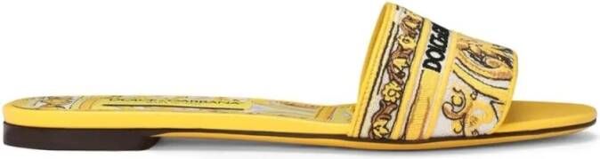 Dolce&Gabbana Sandalen Flat Slipper in geel