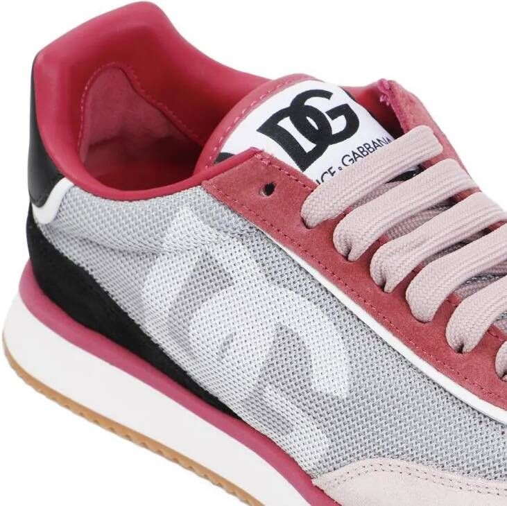 Dolce&Gabbana Lage-top sneaker Grey Pink Calf Leather Sneakers in grijs