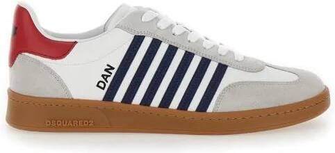 Dsquared2 Sneakers Calfskin+Crust White+Blue+Red in grijs