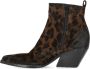 Elena Iachi Enkellaarzen TABAK ANIMAL-PRINT TEXANE STIEFELETTE in bruin - Thumbnail 1