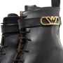 Emporio Armani Zwarte leren veterschoenen Zijrits Rubberen zool Black Dames - Thumbnail 2