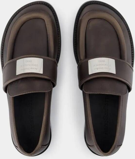 Acne Studios Bargot Sludge Moccasins Nylon Brown in bruin