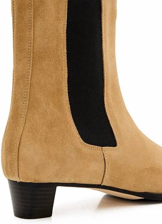 Aeydē Boots Kiki Leather Pointed Toe Boots in beige