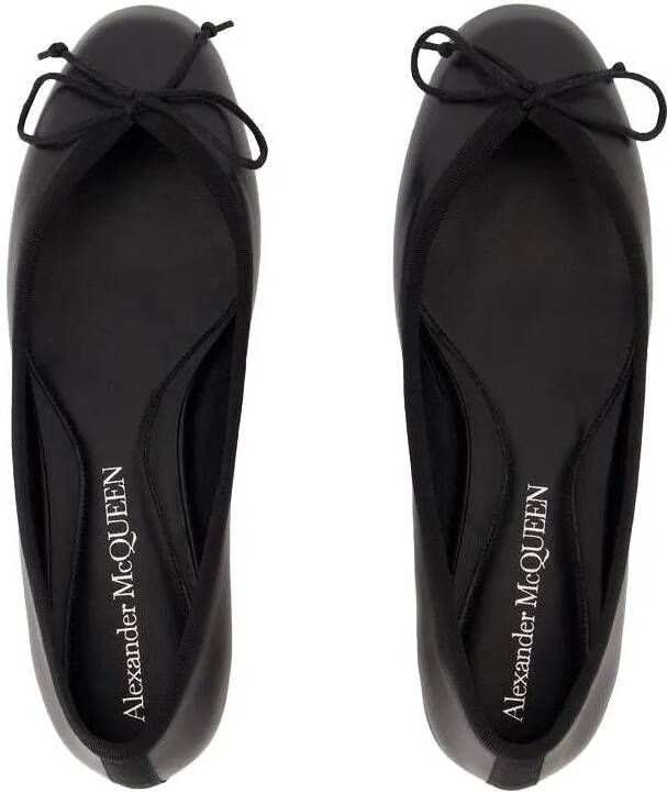 alexander mcqueen Loafers & ballerina schoenen Armadillo Ballerinas Leather Black in zwart