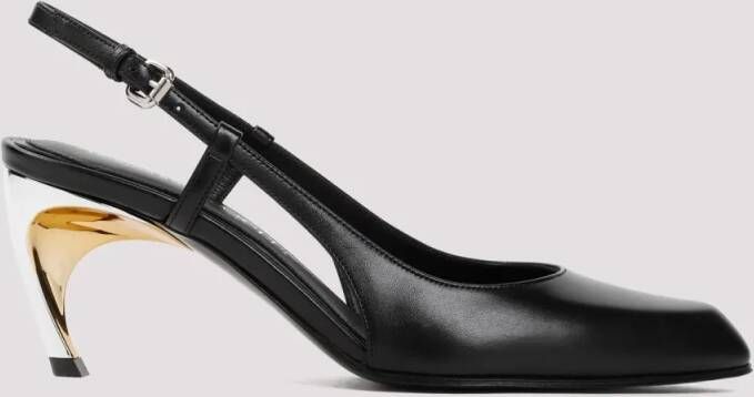 alexander mcqueen Pumps & high heels Black Silver Gold Leather Pumps in zwart