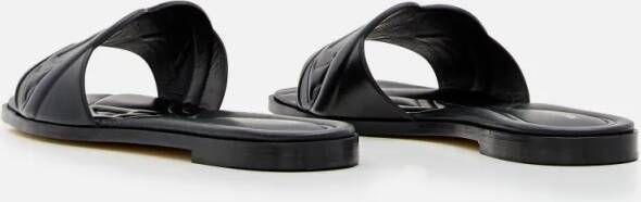 alexander mcqueen Sandalen Flat Leather Slide Sandal in zwart