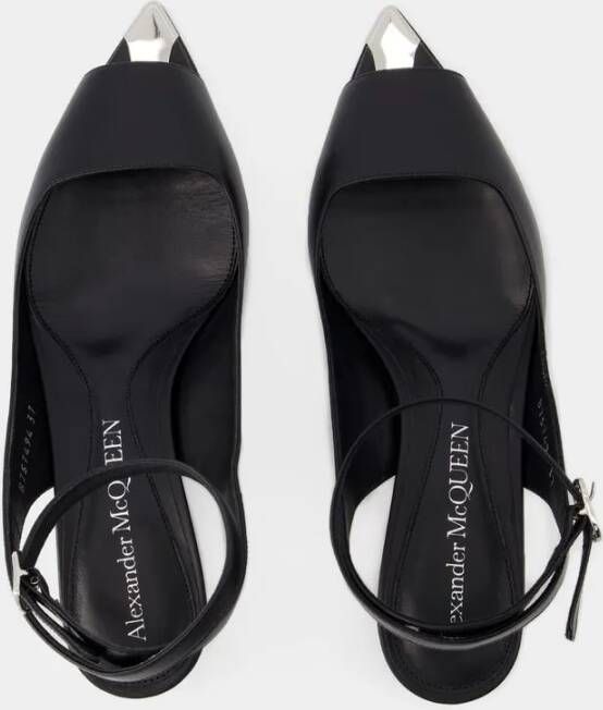 alexander mcqueen Sandalen Punk Sandals Leather Black Silver in zwart