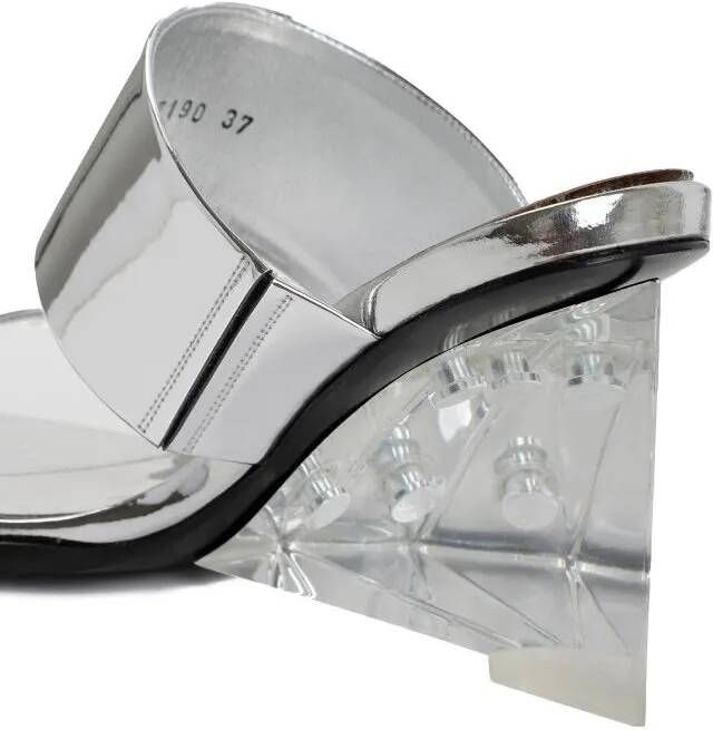 alexander mcqueen Sandalen Silver Calf Leather Sandals in zilver