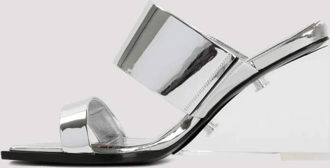 alexander mcqueen Sandalen Silver Calf Leather Sandals in zilver