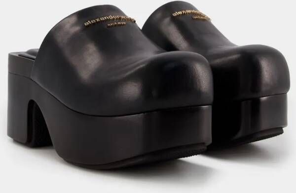 alexander wang Slippers & Mules Zoe Mules Leather Black in zwart