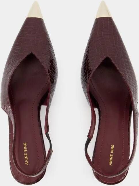 Anine Bing Hoge hakken Nina Pumps Calfskin Burgundy in rood