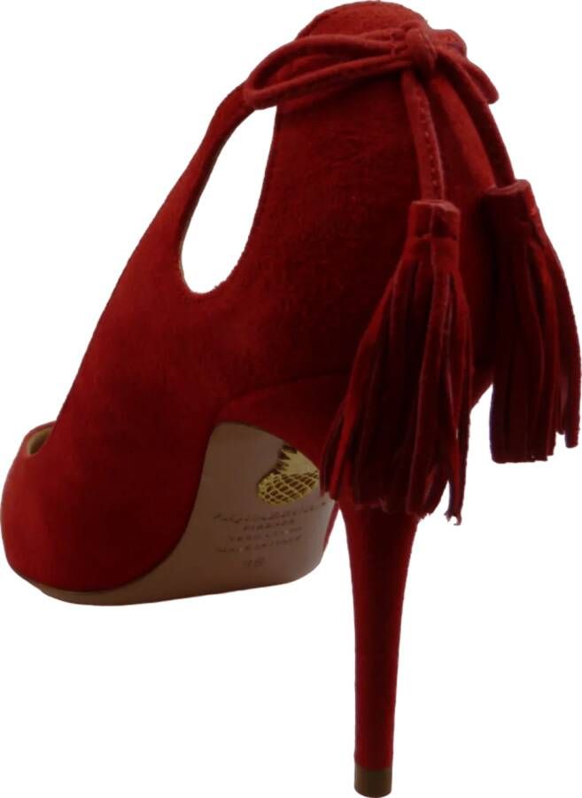 Aquazzura Hoge hakken Decollete Rosso in Suede in rood