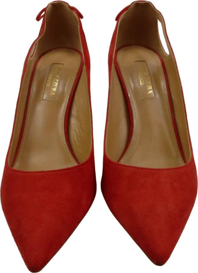 Aquazzura Hoge hakken Decollete Rosso in Suede in rood