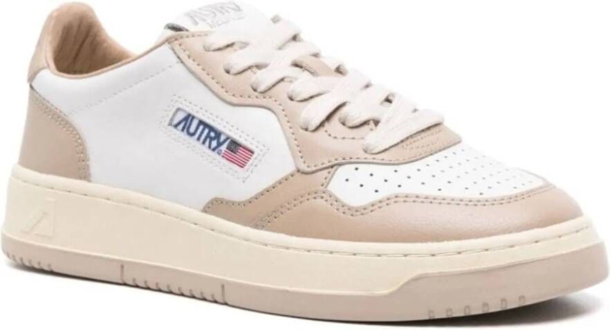 Autry International Low-Top Sneakers baskets medalist en cuir 6 in beige