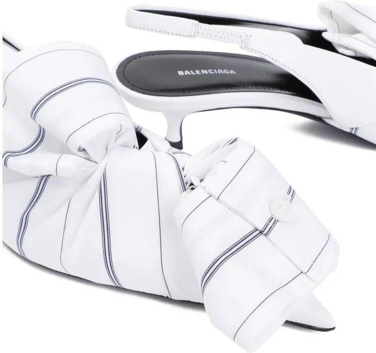 Balenciaga Pumps & high heels Chemise White Navy Leather Slingback in wit