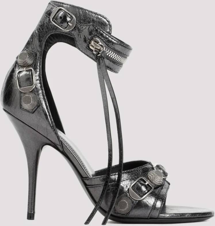 Balenciaga Sandalen Steel Grey Silver Sheep Leather Cagole H110 Sandal in grijs