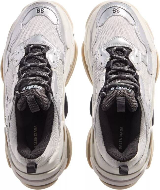 Balenciaga Low-Top Sneakers Triple S Metallic in zilver