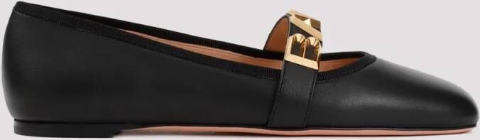 Bally Loafers Balby Black Nappa Lamb Leather Ballerinas in zwart