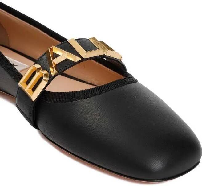 Bally Loafers & ballerina schoenen Balby Black Nappa Lamb Leather Ballerinas in zwart