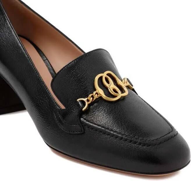 Bally Loafers Black Goat Leather Pump in zwart