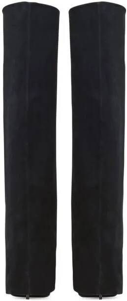 Balmain Boots Ariel Suede Knee-High Boots in zwart