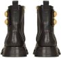 Balmain Boots Ridged Leather Ankle Boots in zwart - Thumbnail 2