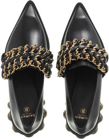 Balmain Loafers Coin Chain Loafers Leather in zwart