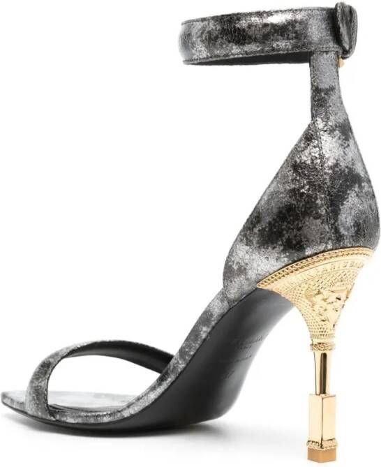 Balmain Sandalen Metallic-Effect Leather Sandals in zwart