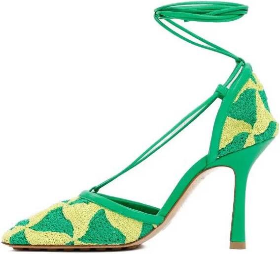 Bottega Veneta Sandalen Green Ad Yellow Stretch Sandals in groen