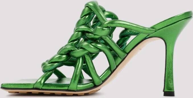 Bottega Veneta Sandalen Green Stretch Mules in groen