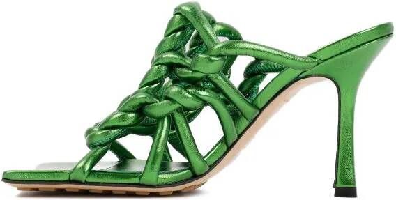 Bottega Veneta Sandalen Green Stretch Mules in groen