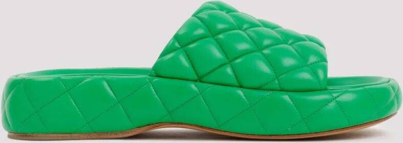 Bottega Veneta Sandalen Parakeet Padded Leather Sandals in groen